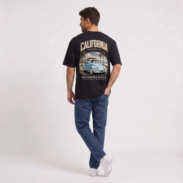 T-shirt Volkswagen Beetle California Aircooled noir vu de dos