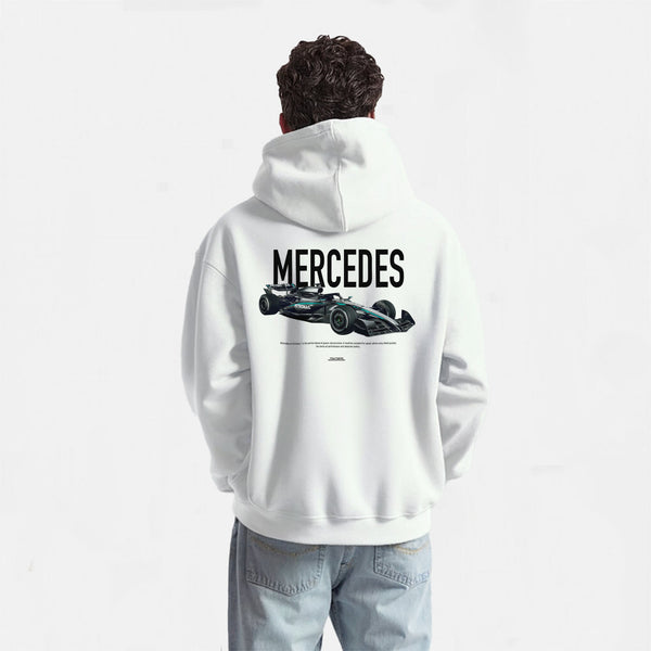 Sweat F1 mercedes verte blanc de dos