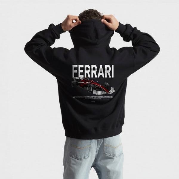 Sweat Ferrari F1 rouge noir de dos
