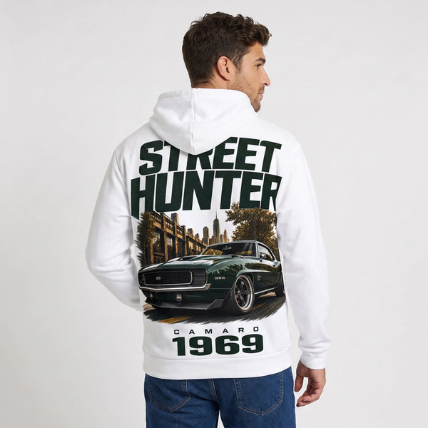 Sweat Chevrolet Camaro 1969 Street Hunter blanc porté de dos