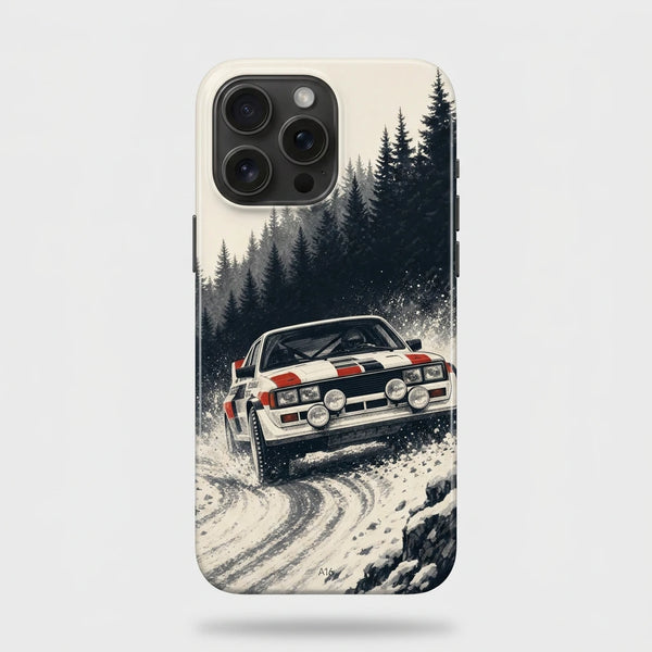 Coque iPhone Audi Quattro Tourismo Clothing, design automobile premium inspire du rallye.