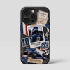 Coque iPhone noire Tourismo Clothing collage Pierre Gasly Alpine Formule 1 tricolore