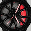 Primo piano del cerchio e della pinza incisa TYPE R, orologio Honda Type R