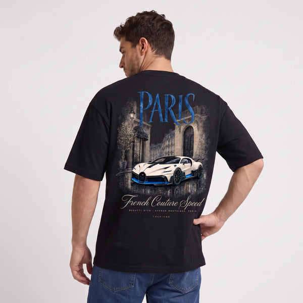T-shirt Bugatti Divo French Couture Speed noir porté de dos