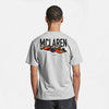 t-shirt grisF1 mclaren noir et orange de dos