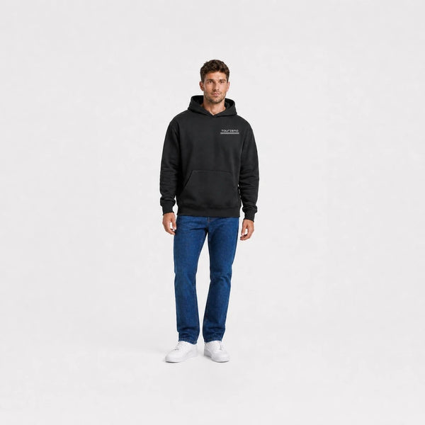 Sweat Chevrolet Chevelle Ss 396 Street Born Power noir vu de face en plan large avec logo Tourismo