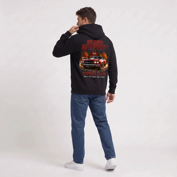 Sweat Chevrolet Chevelle SS 454 Big Block Authority noir à capuche vu de dos