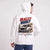 Sweat Fiat 131 Abarth blanc à capuche, voiture de rallye vue de dos