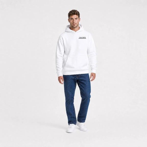 Sweat Volkswagen Beetle Baja Bug Desert Misfit blanc vu de face en plan large avec logo Tourismo