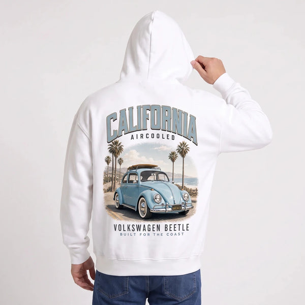 Sweat Volkswagen Beetle California Aircooled blanc porté de dos