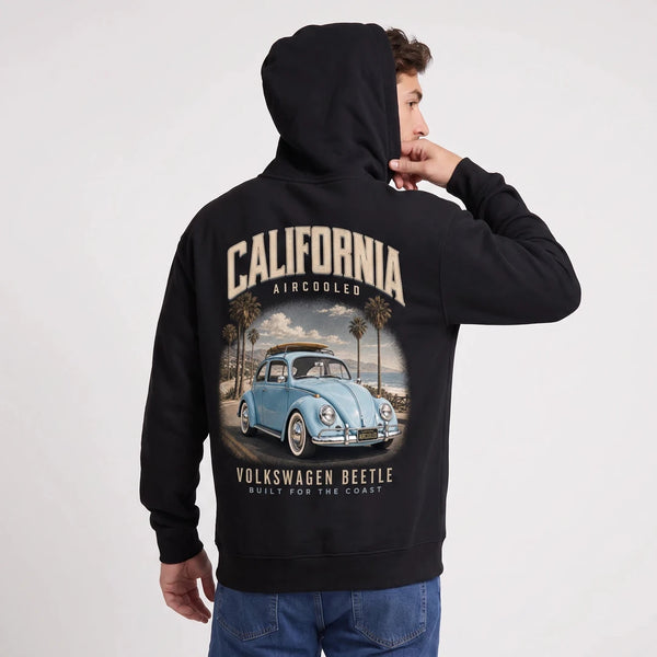 Sweat Volkswagen Beetle California Aircooled noir porté de dos