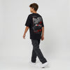 T-shirt enfant Nissan GT-R R35 noir dos, design Godzilla Mode, Yokohama Japan, Tourismo Clothing
