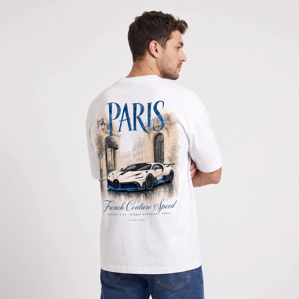 T-shirt Bugatti Divo French Couture Speed blanc porté de dos