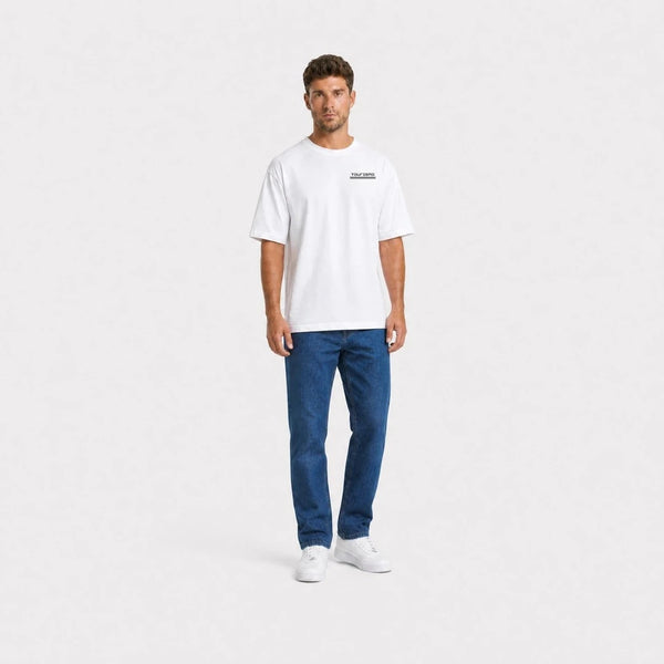 T-shirt Bugatti Divo French Couture Speed blanc vu de face en plan large avec logo Tourismo