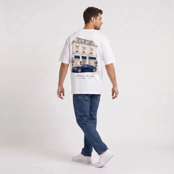 T-shirt Bugatti Veyron Molsheim Society blanc vu de dos