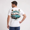 T-shirt Chevrolet Impala 1964 Original Street Elegance blanc, grand visuel automobile vu de dos