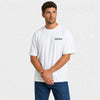 T-shirt Peugeot 205 Gti blanc vu de face en plan rapproché avec logo Tourismo