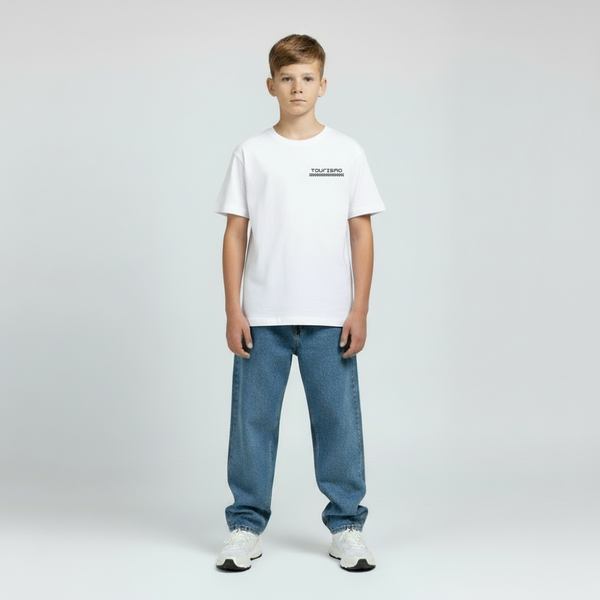 T-shirt F1 enfant blanc, coupe droite sobre, inspiré par Lando Norris