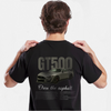 T-shirt noir GT500 avec visuel Mustang vintage, dos du mannequin visible