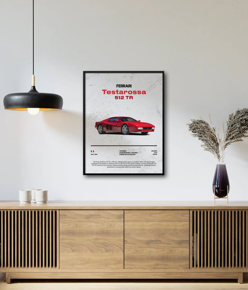 Poster Ferrari Testarossa 512 TR, vista 3