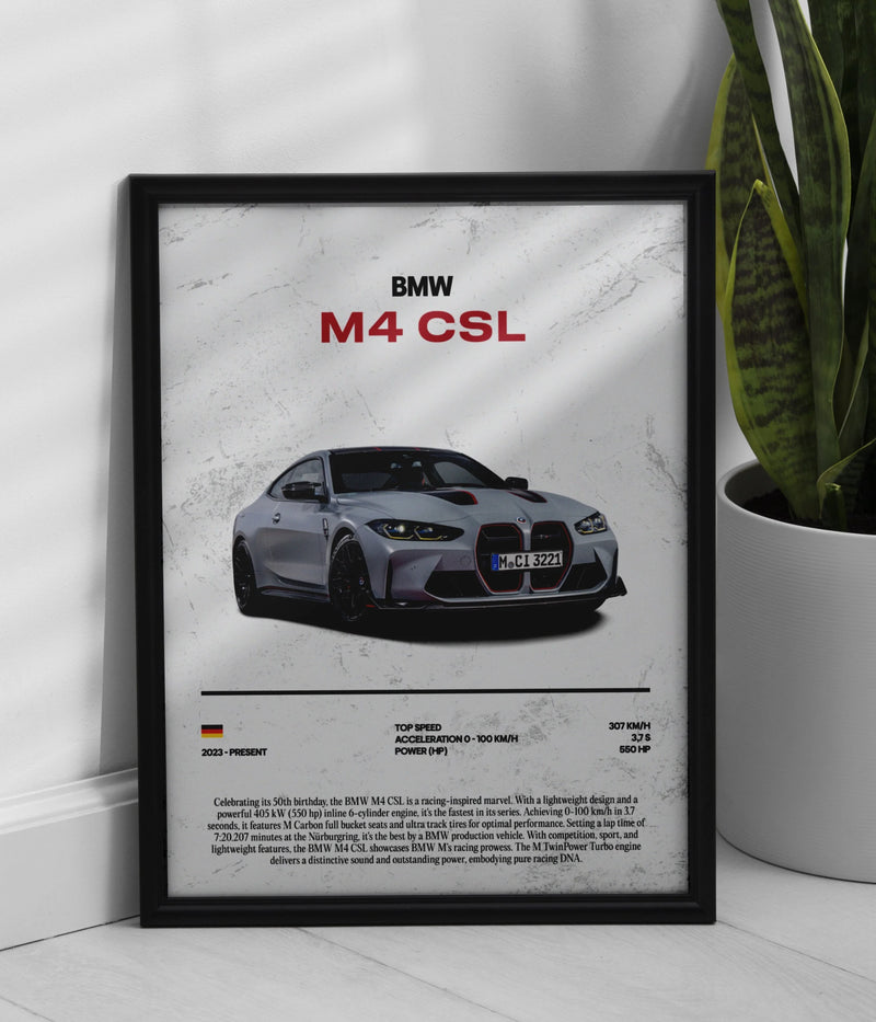 Poster BMW M4 CSL, vista 1