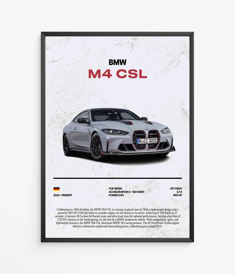 Poster BMW M4 CSL, vista 2