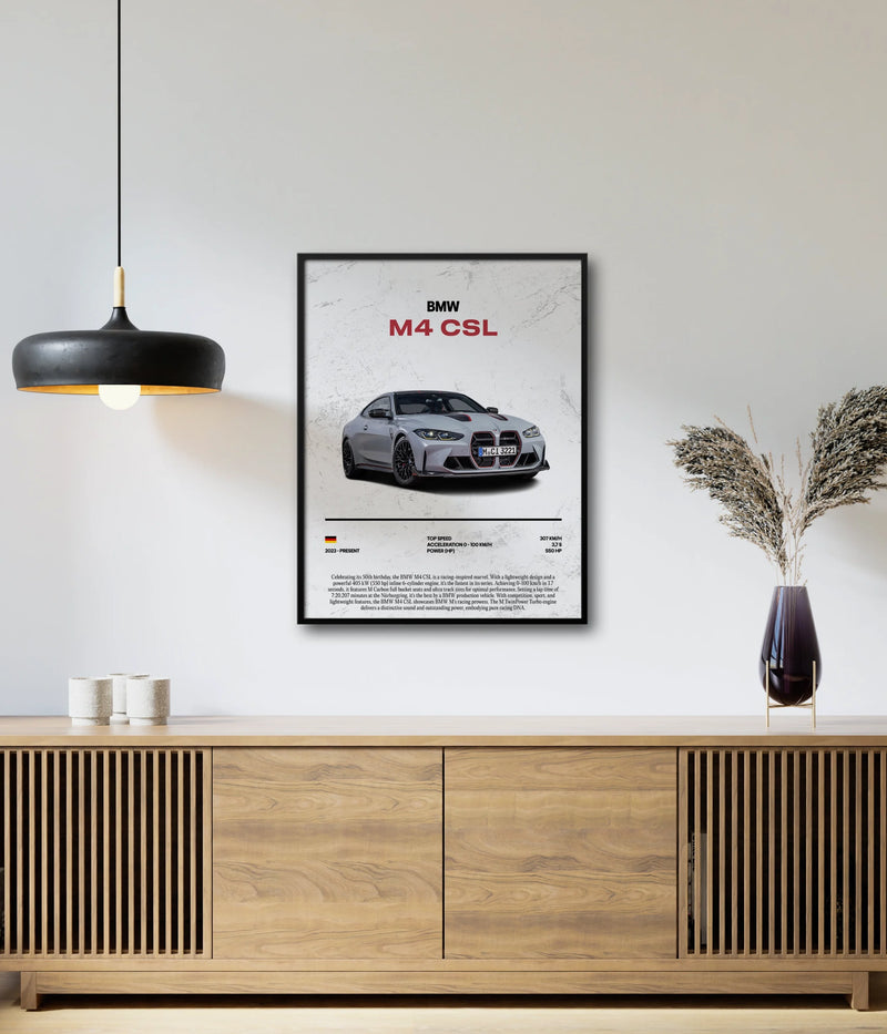 Poster BMW M4 CSL, vista 3