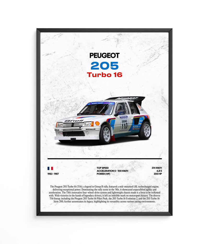 Poster Peugeot 205 Turbo 16, vista 2
