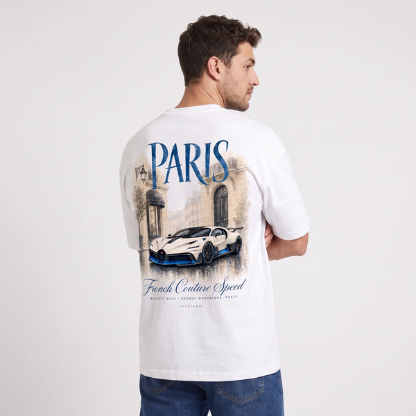 T-shirt Bugatti Divo French Couture Speed blanc porté de dos