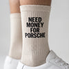 Calzini Need Money For Porsche écru, primo piano del motivo lavorato