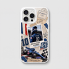 Coque iPhone blanche Tourismo Clothing au design Pierre Gasly Alpine F1 France