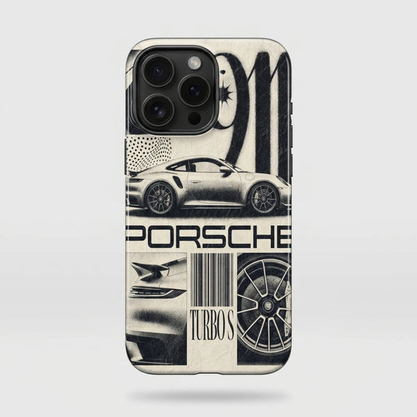 Coque iPhone Porsche Turbo Tourismo Clothing, design automobile premium inspire des archives de la marque.