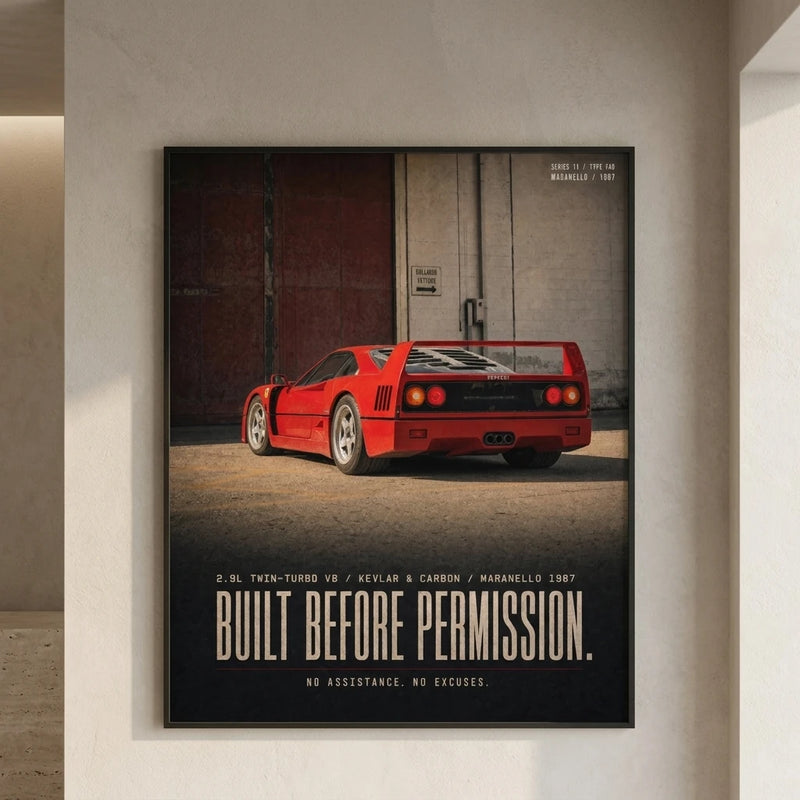 Poster Ferrari F40 1987, vista 3