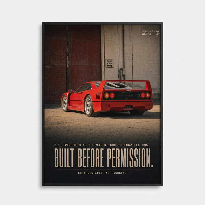 Poster Ferrari F40 1987, vista 1