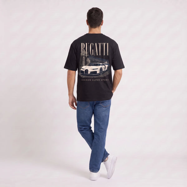 T-shirt Bugatti Chiron Super Sport noir vu de dos