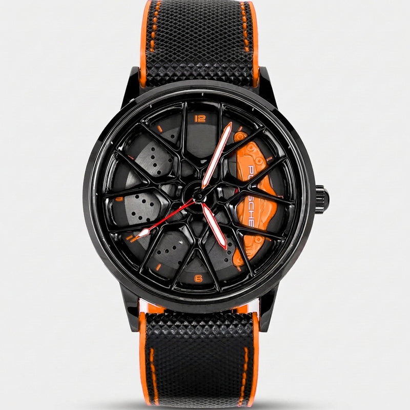 Orologio Porsche 718, pinza arancione