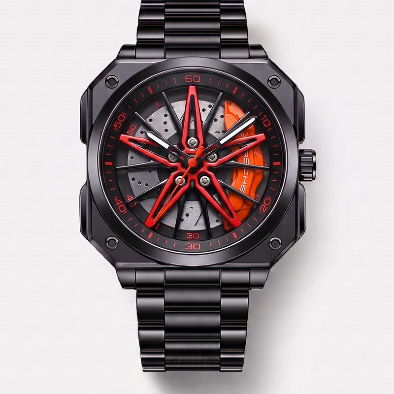 Orologio Porsche 911, pinza arancione