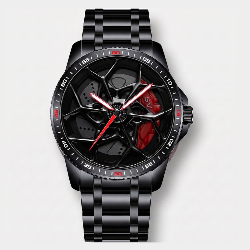 Orologio Lamborghini SV visto di fronte, quadrante cerchio 3D rotante