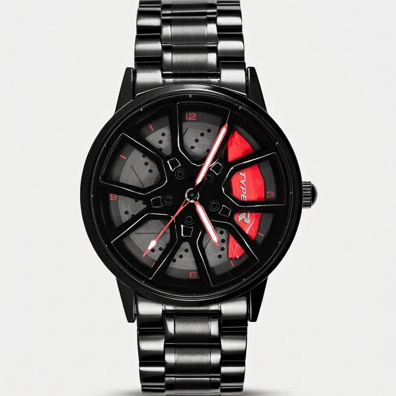 Orologio Honda Type R visto di fronte, quadrante cerchio 3D rotante