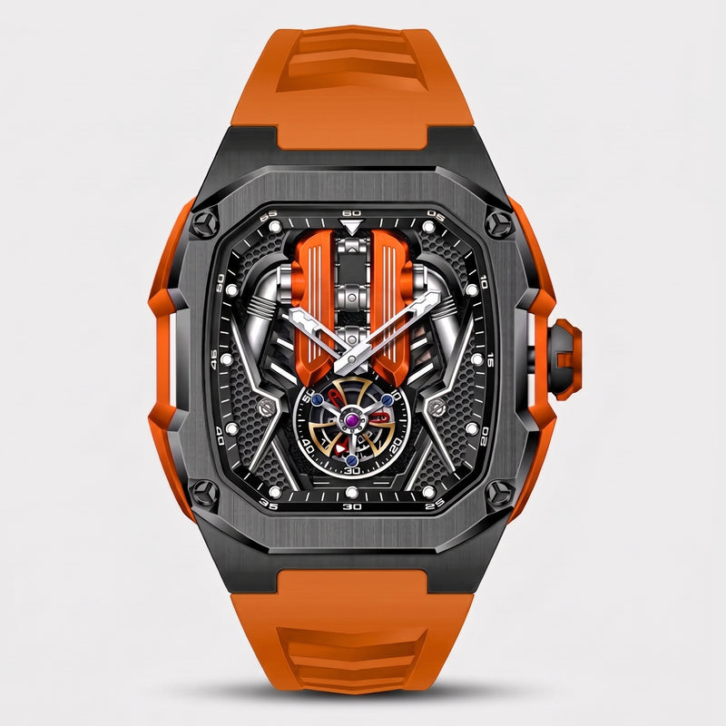 Orologio motore V12, motore arancione