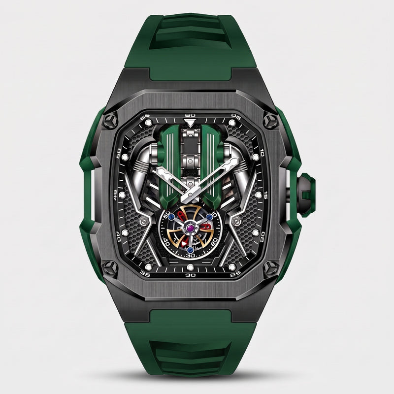 Orologio motore V12, motore verde