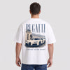 T-shirt Bugatti Chiron Super Sport blanc porté de dos