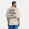 T-shirt Need Money For Porsche, colore beige, vista posteriore