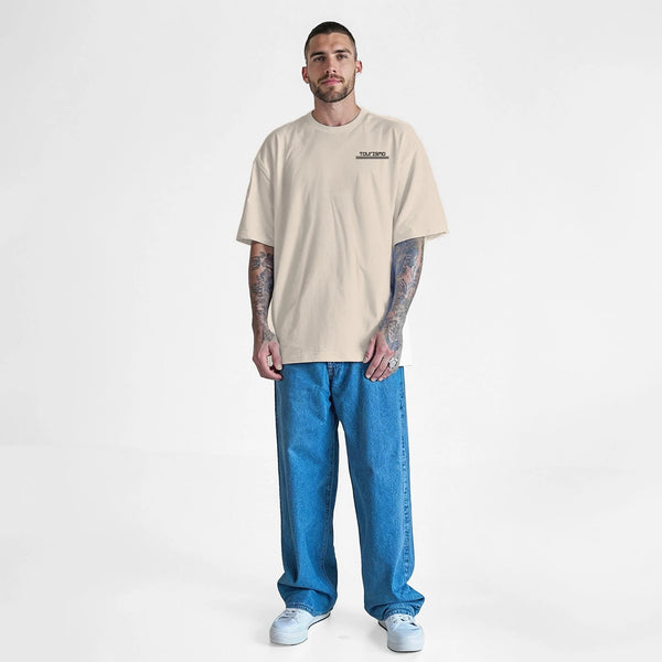 T-shirt Need Money For Porsche, colore beige, vista frontale