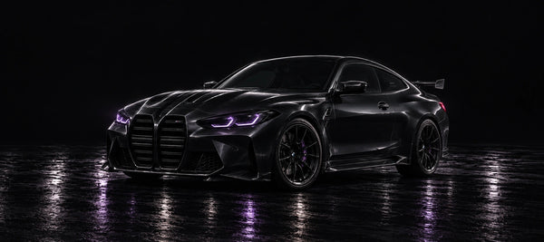 Tappetino mouse BMW M4 luci viola, dettaglio della stampa