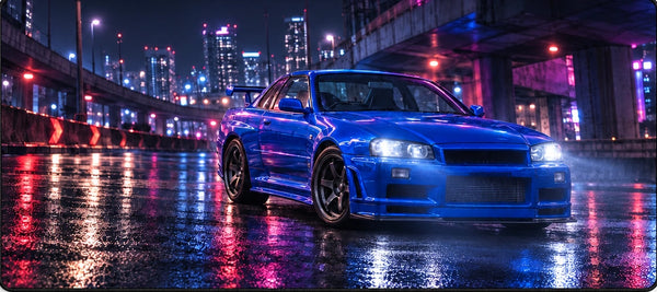 Tappetino mouse Nissan Skyline GT R R34, dettaglio della stampa