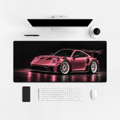Tappetino mouse Porsche 911 GT3 RS 992 rosa