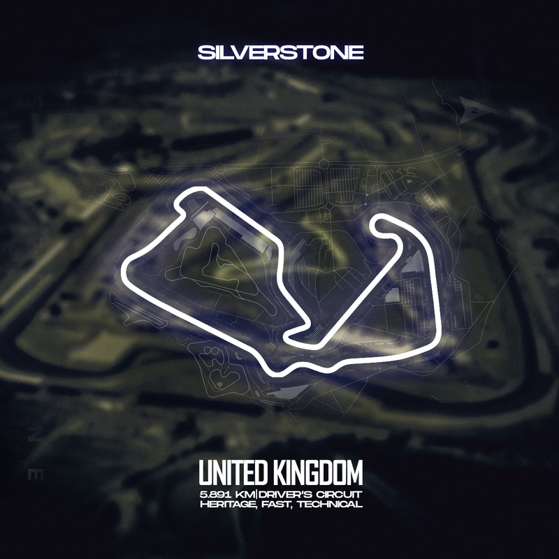 Tela su tela Circuito F1 Silverstone Regno Unito, vista 2