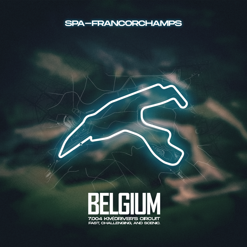 Tela su tela Circuito F1 Spa-Francorchamps Belgio, vista 2