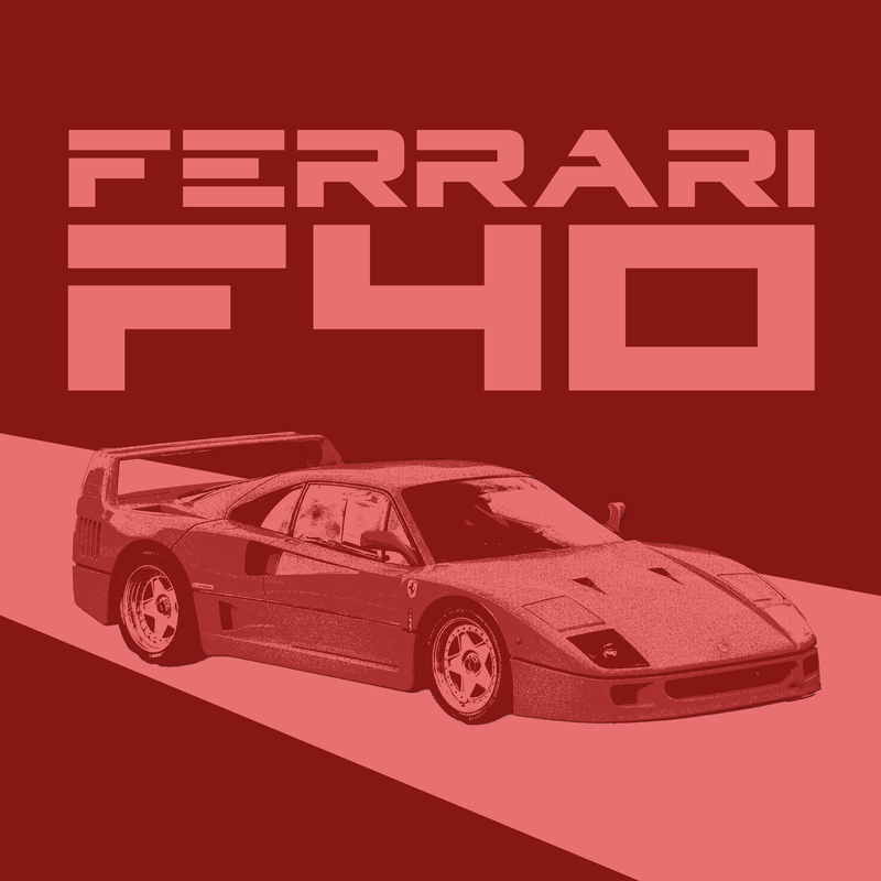 Tela Ferrari F40 – Rosso Monolitico, vista 2